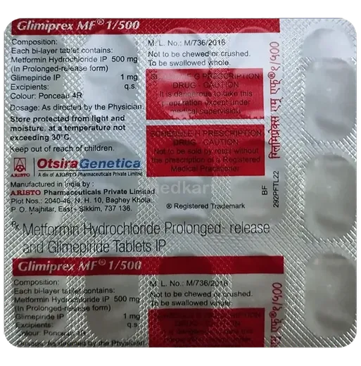 glimiprex mf 1/500mg tablet 15's